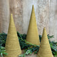S/3 GOLD VELVET CONE TREES