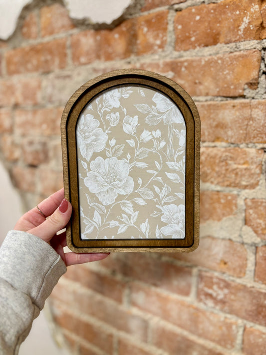 Taupe White Framed Art