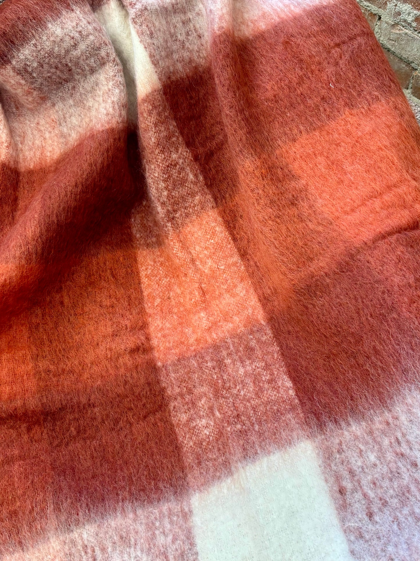 Rust Color Block Throw