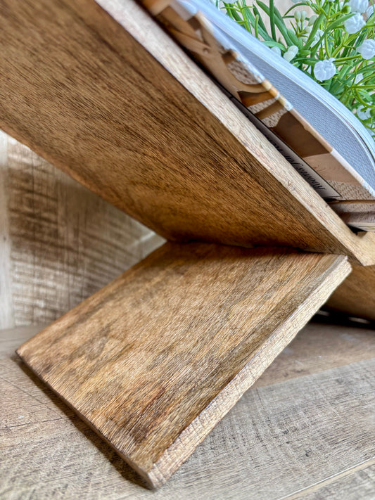 NATURAL WOOD MAGAZINE HOLDER