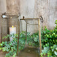 GLASS AND IRON HANGING LANTERN