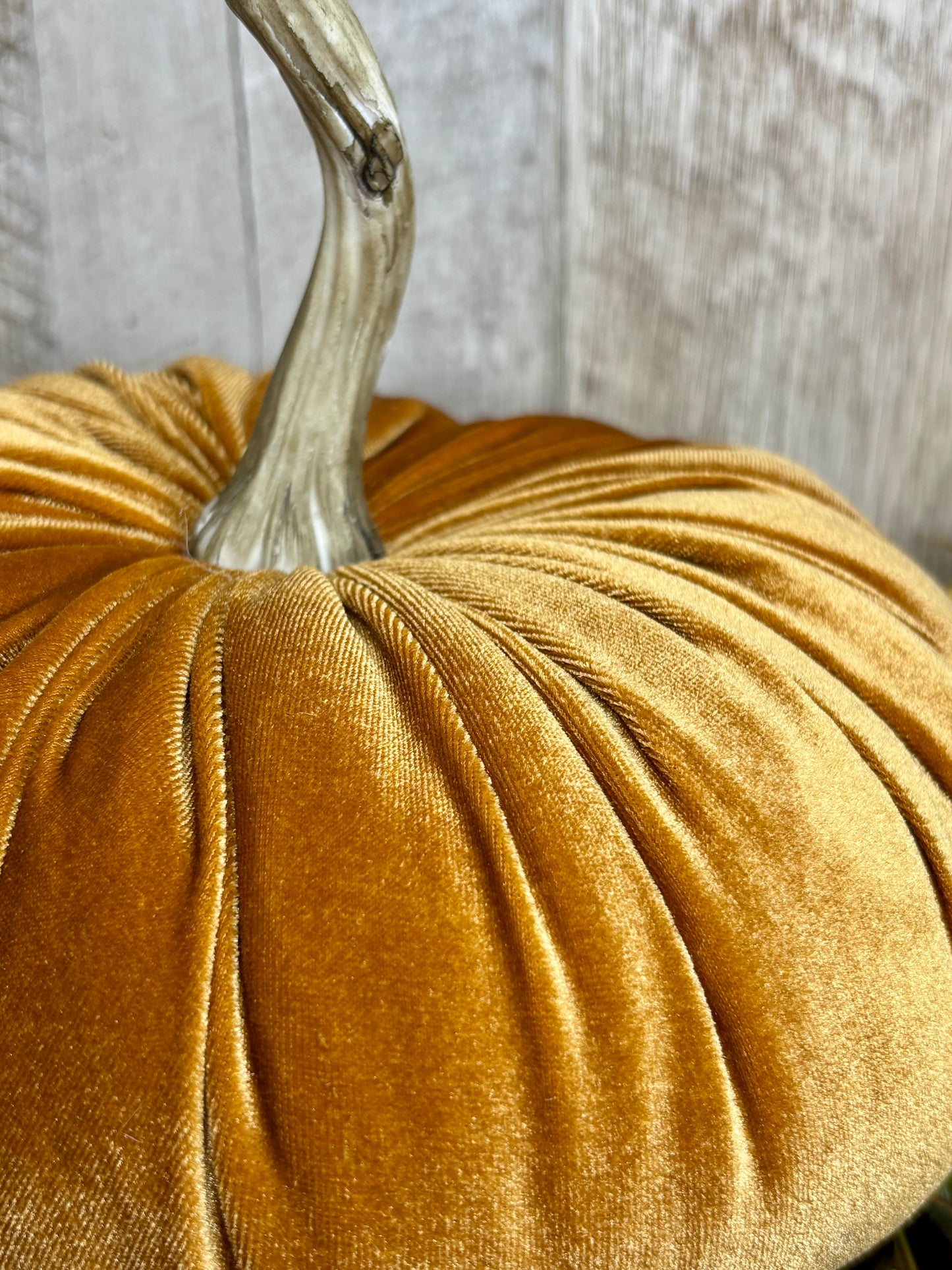 10" Pale Orange Velvet Pumpkin