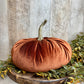 10" Burnt Orange Velvet Pumpkin