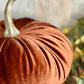 10" Burnt Orange Velvet Pumpkin