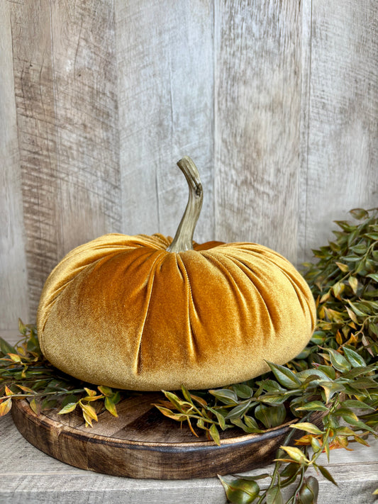 10" Pale Orange Velvet Pumpkin