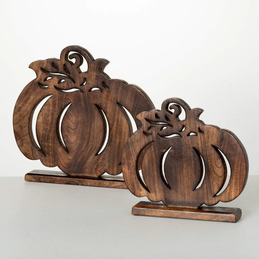 Brown Wooden Pumpkin