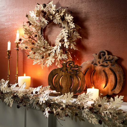 Brown Wooden Pumpkin