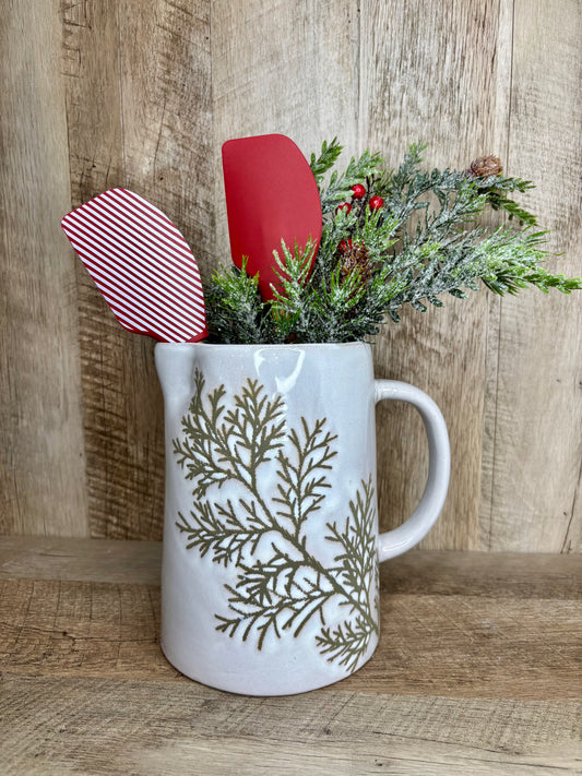 7.5"H EVERGREEN BRANCH PITCHER