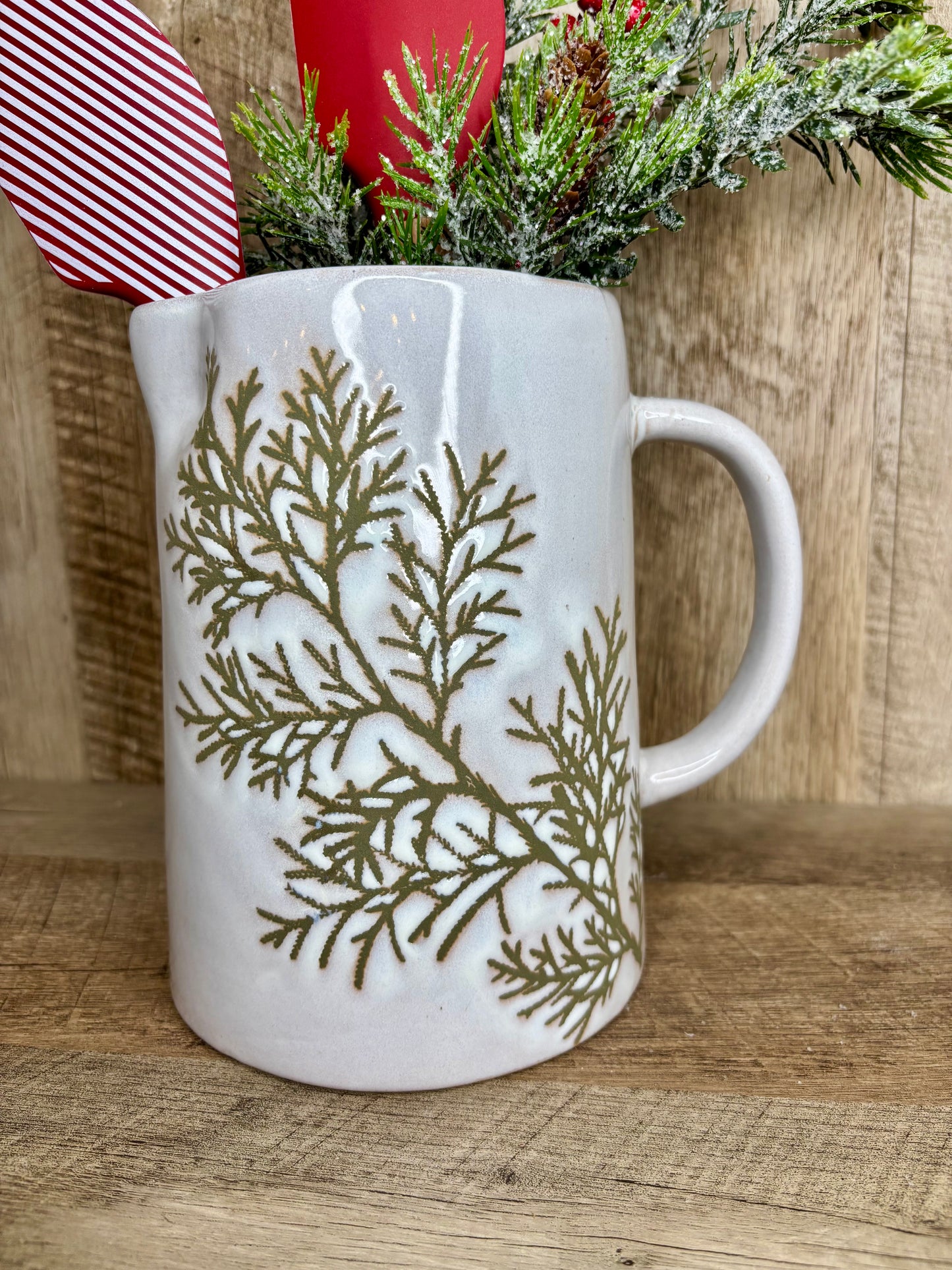 7.5"H EVERGREEN BRANCH PITCHER