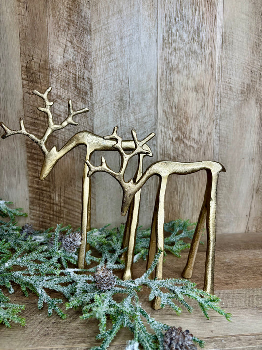 SET/2 GOLD LOOK DOWN REINDEER