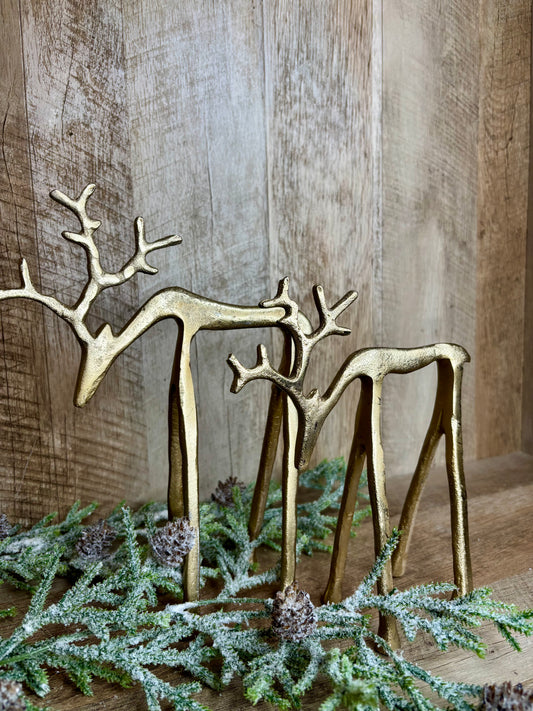SET/2 GOLD LOOK DOWN REINDEER