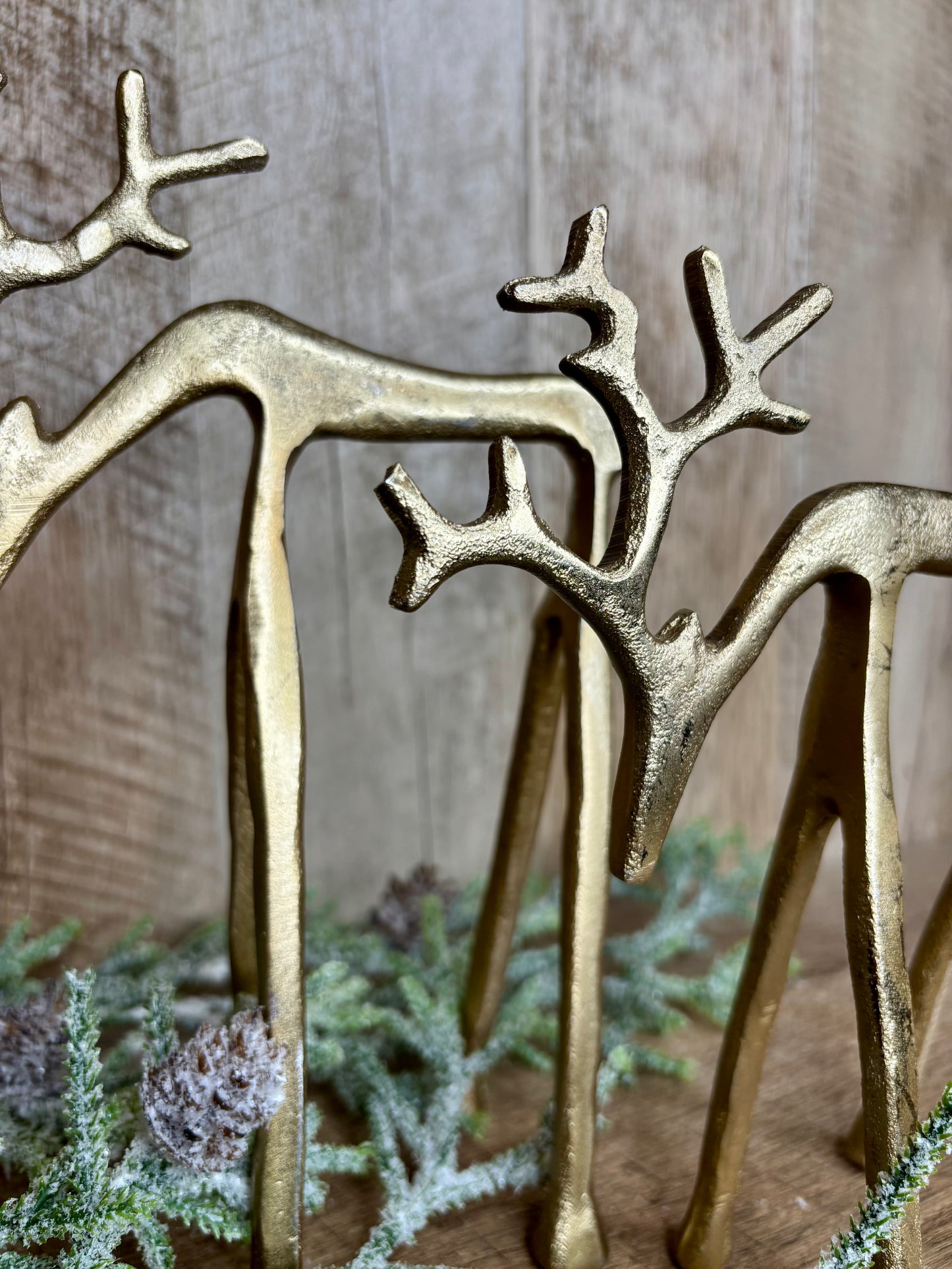 SET/2 GOLD LOOK DOWN REINDEER