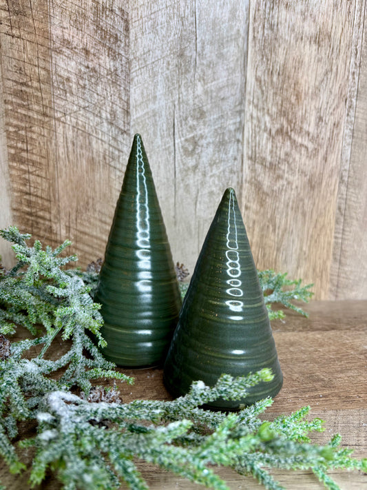 7" DARK GREEN SPIRAL TREE