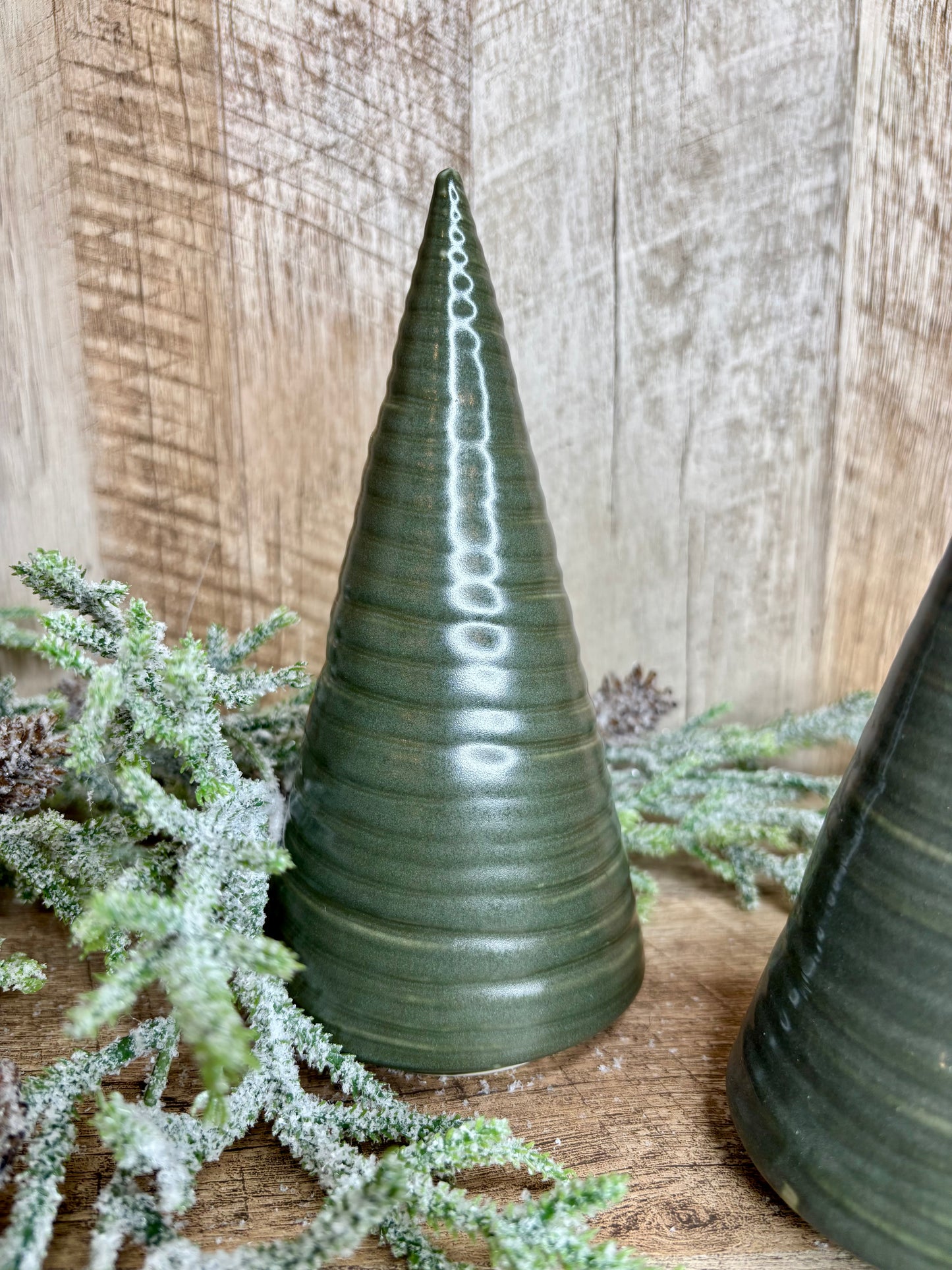 7" DARK GREEN SPIRAL TREE