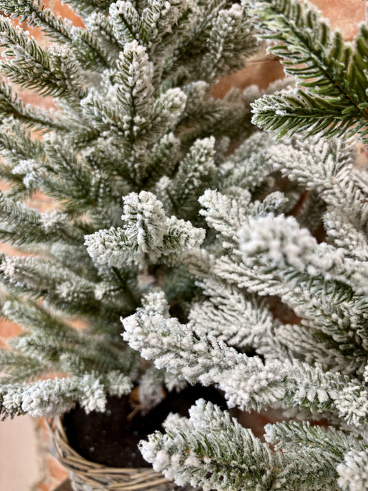 39"H SNOWY TREE IN BASKET