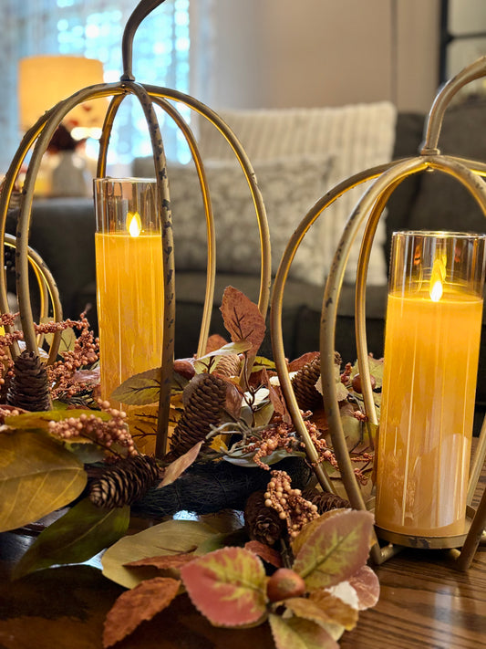 S/3 Distressed Golden Pumpkin