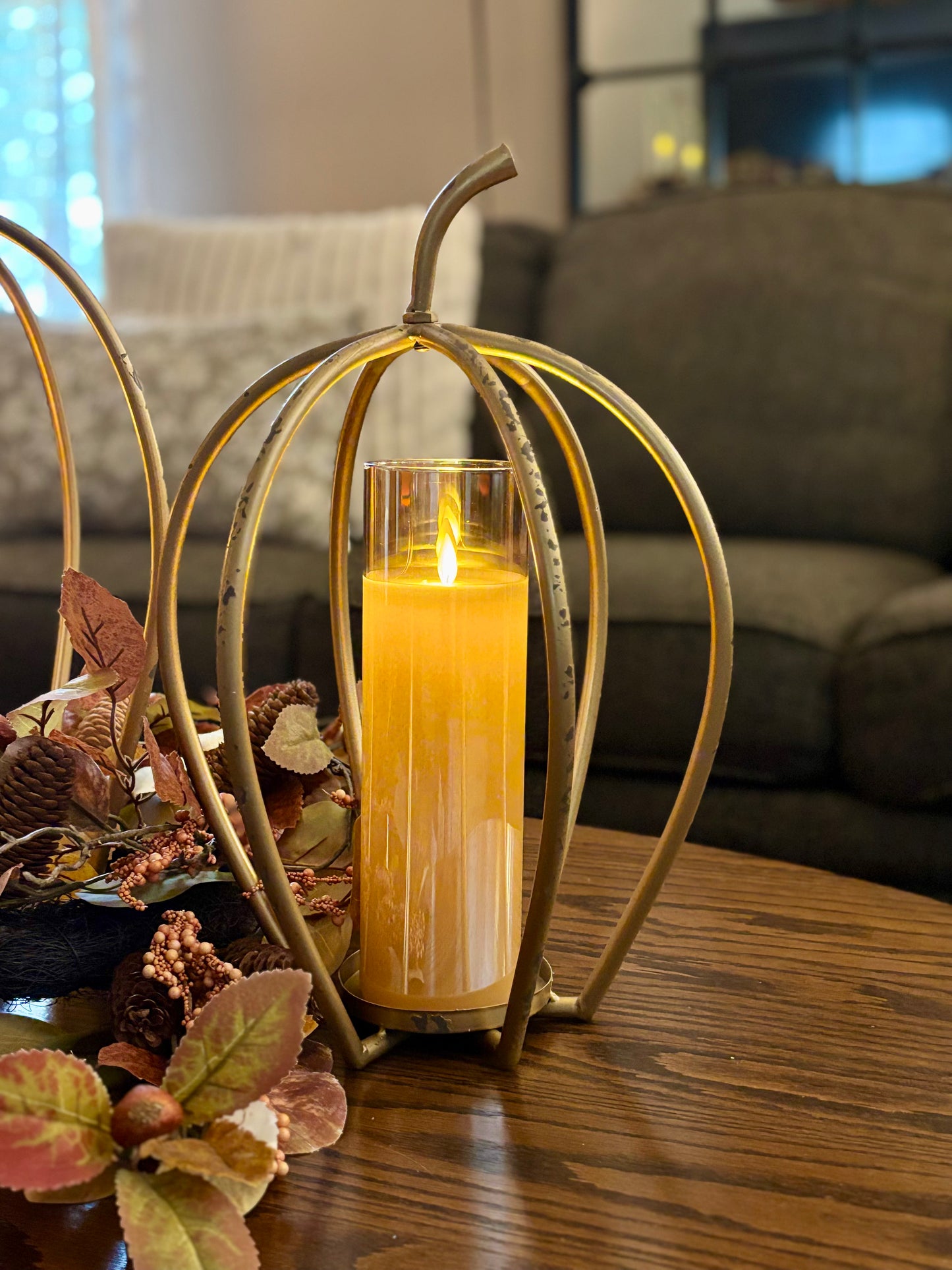 S/3 Distressed Golden Pumpkin