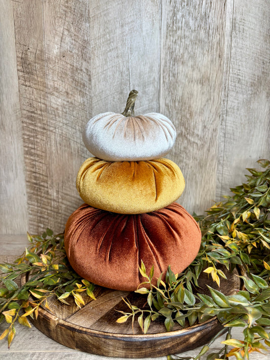 Stacked Velvet Pumpkin