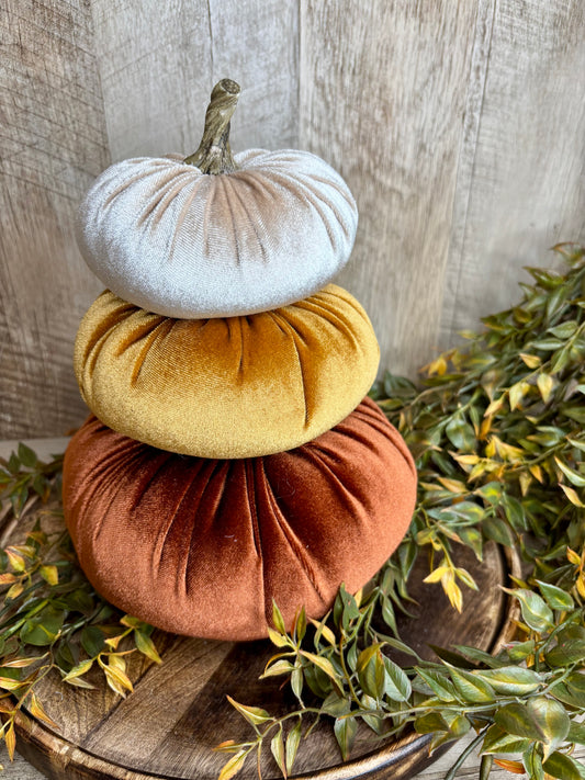 Stacked Velvet Pumpkin