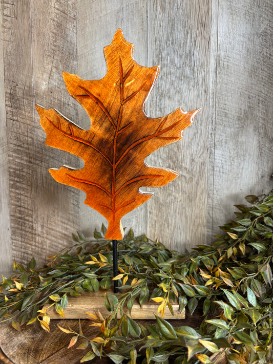 14" AMBER LEAF WOOD TABLETOP
