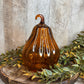 7.5" ORANGE GLASS GOURD CLOCHE