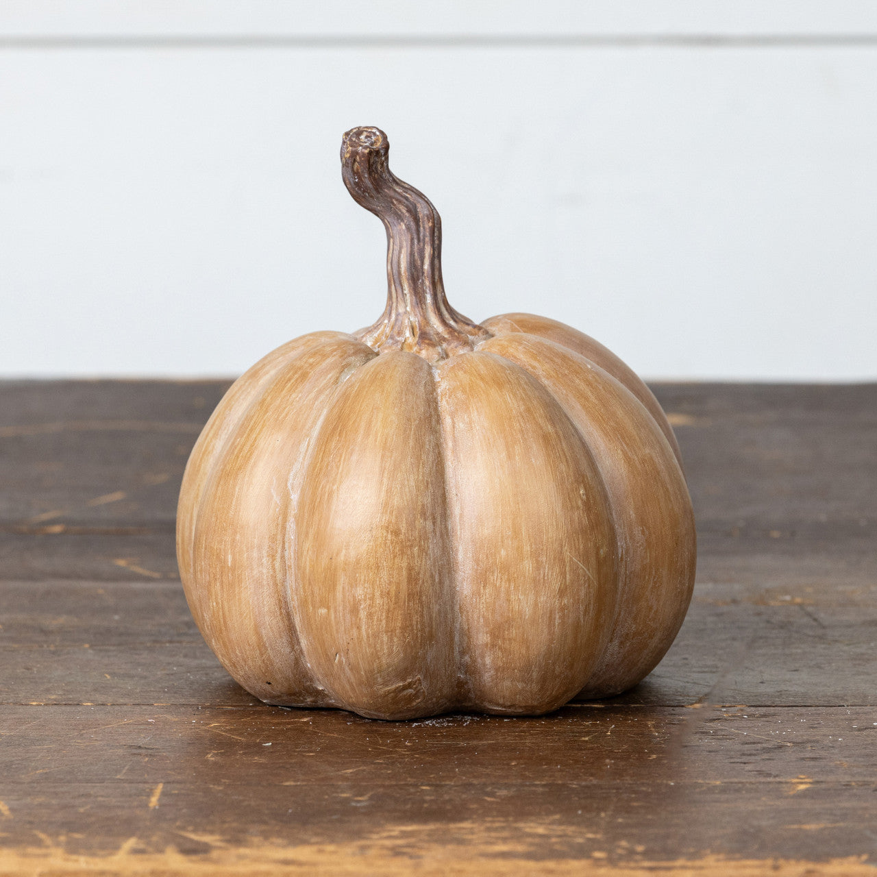 6" Tan Resin Pumpkin