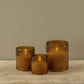 Amber Dotted Glass Candle