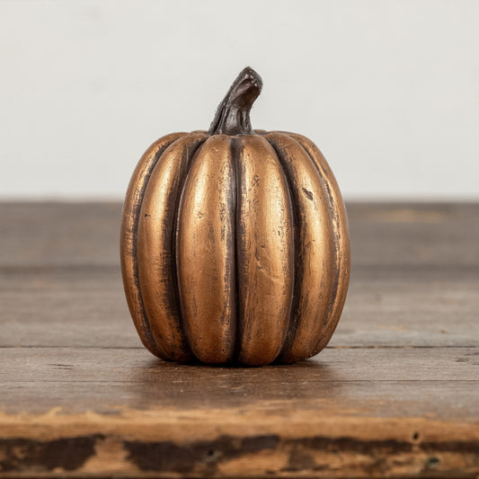 4" Gold Tall Pumpkin