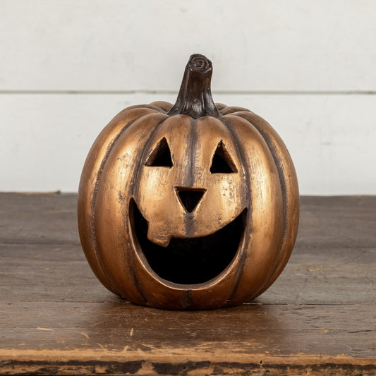 8.5" Gold Big Mouth Pumpkin