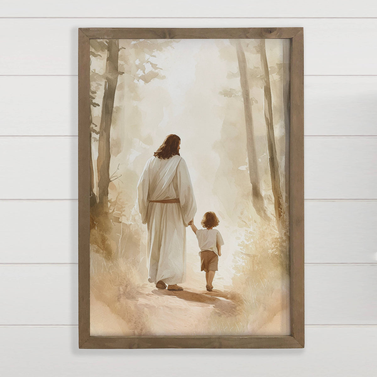 Jesus Walking with Boy