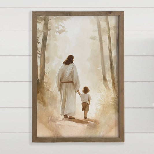 Jesus Walking with Boy