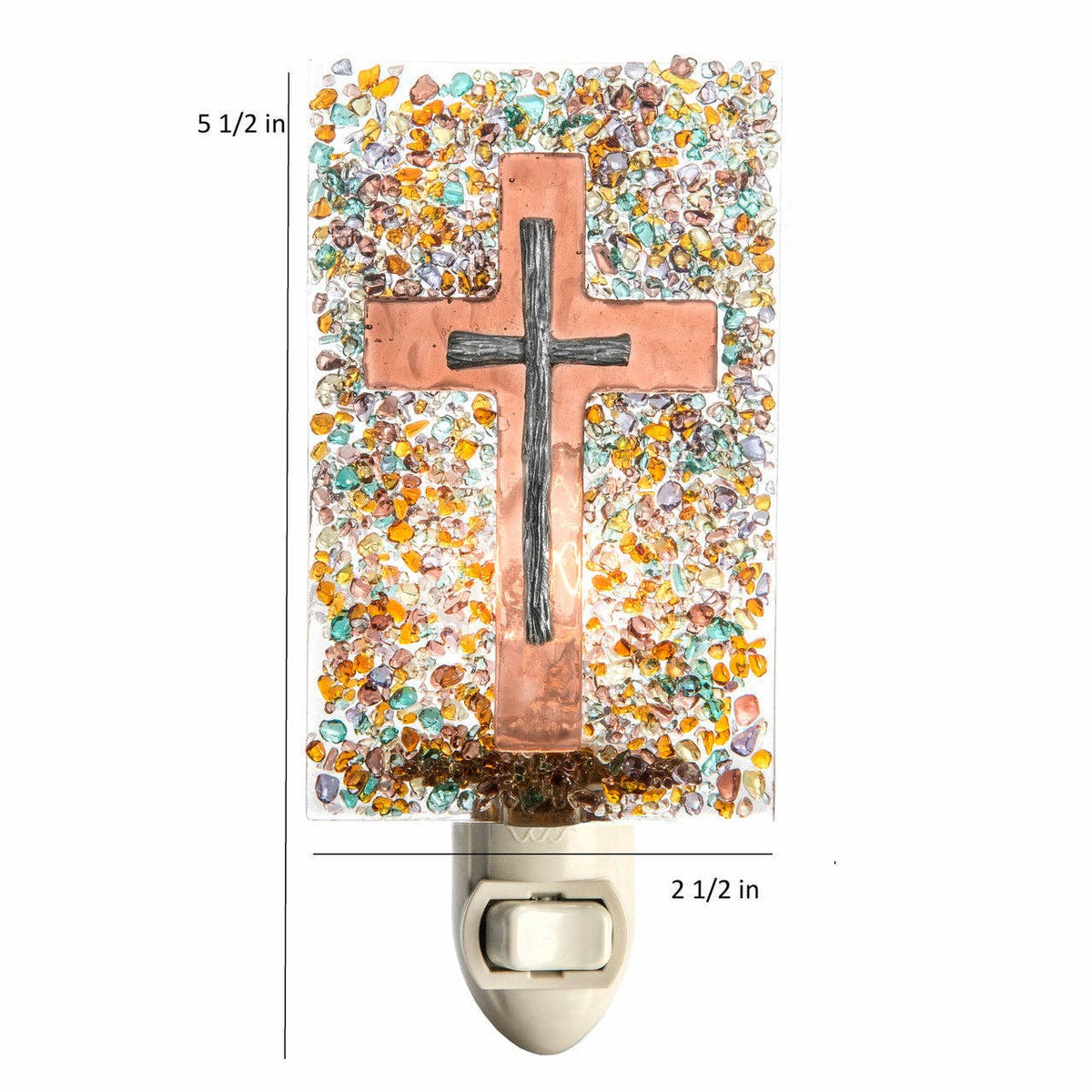 Stained Glass Cross Night Light