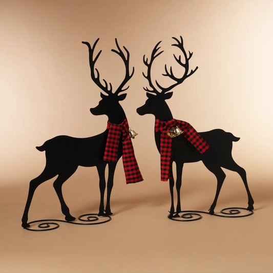 Metal Holiday Deer Figurine