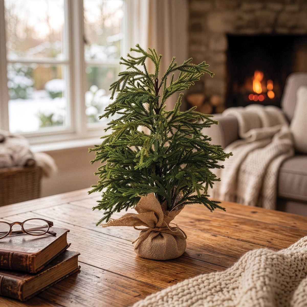 Pine Tree With Burlap Base