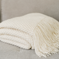 Knit Textured 50"x60" Throw Blanket with Fringe