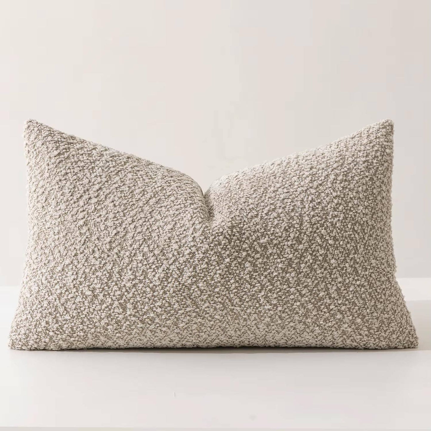 Brown Textured Bouclé-Style 18" Throw Pillow