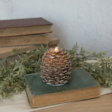 Moving Flame Pinecone Candle