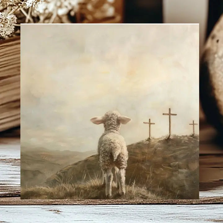 3 Crosses Lamb Framed Art