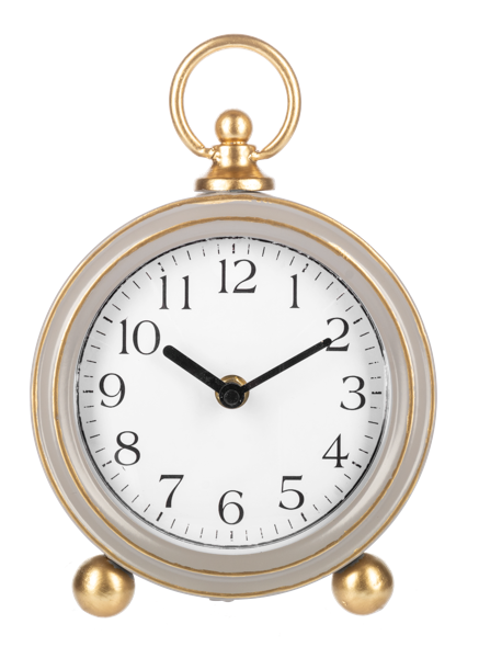 Round Desk Clock with Gold Accent