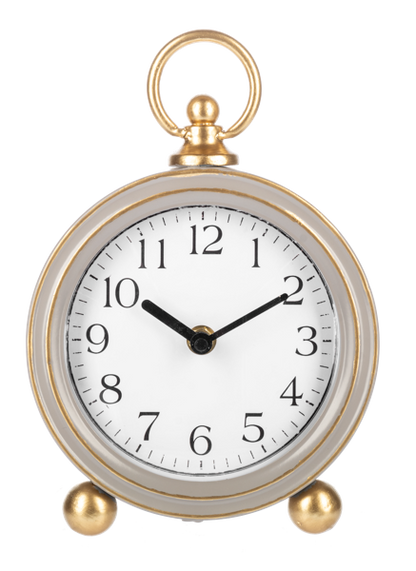 Round Desk Clock with Gold Accent