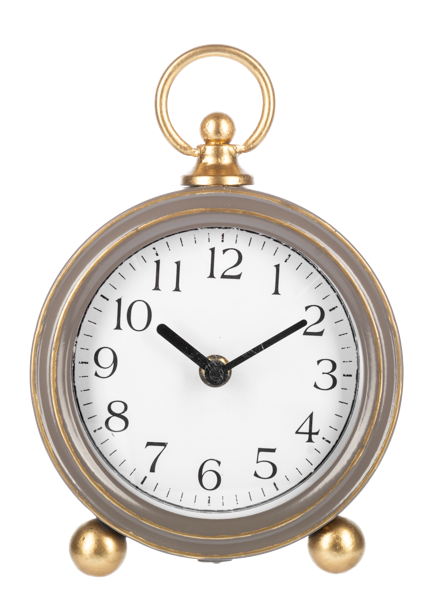 Round Desk Clock with Gold Accent