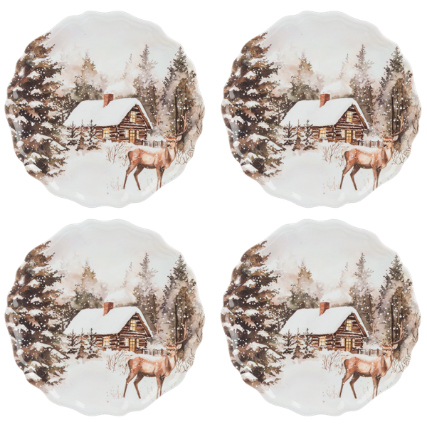 Winter Stag & Cabin Plate