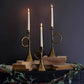 S/3 BRASS TAPER CANDLE HOLDERS