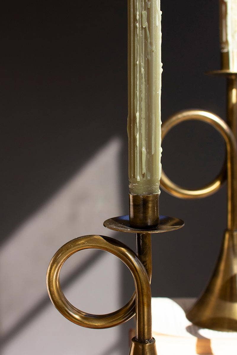 S/3 BRASS TAPER CANDLE HOLDERS