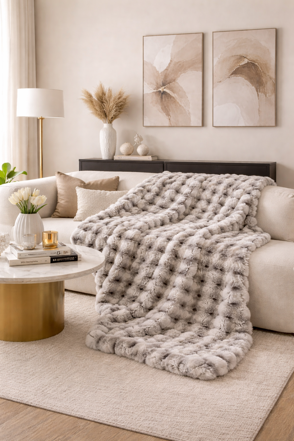 Faux Fur Throw Blanket