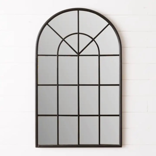 Black Windowpane Mirror