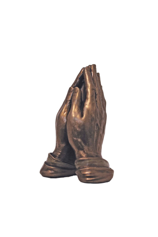 Praying Hands Statue in Cold Cast Bronze 3"