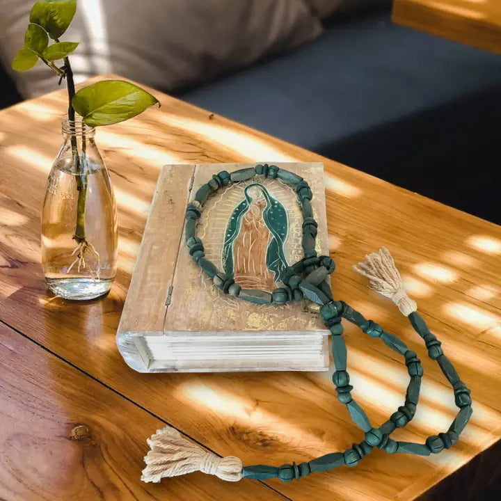 Carved Virgin of Guadalupe Storage Box