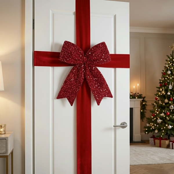 Red Sequin Bow Ornament
