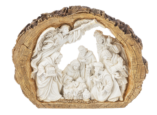 Log Nativity Figurine Lg